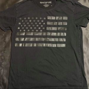 Ring of Fire black short sleeve American flag tee - B
